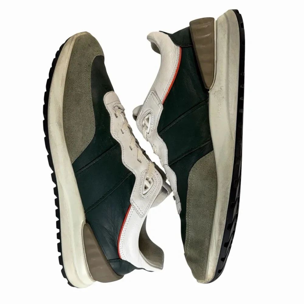 ECCO Men's ASTIR Retro Sneaker EU 46 US 12-12.5 Leather Green White